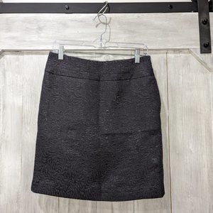 Ann Taylor Black on Black Paisley Print Pencil Skirt Size  4